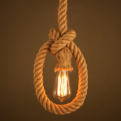 Vintage lustr LV103/130, 1xE27, Rustikální, Struna a kov, 130 cm, Černá podpěra