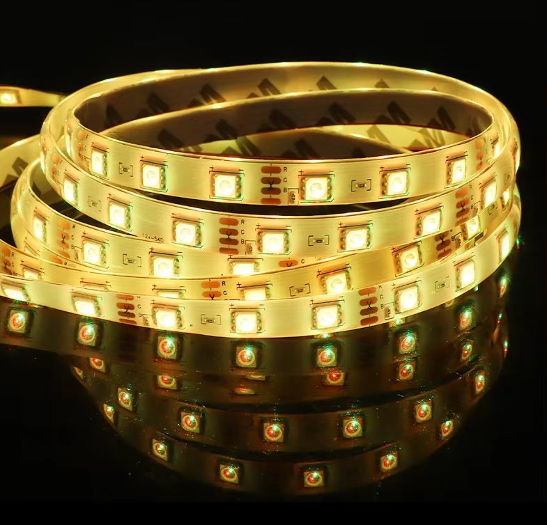 Sada LED pásků 5050 5m s dálkovým ovládáním, RGB, 10W/m, 5m, IP44