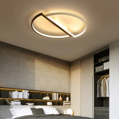 LED LED vektor Arcus, polokvění, 35W, kovový, oddíl, studené/horké/neutrální světlo, černé s bílým, moderním designem