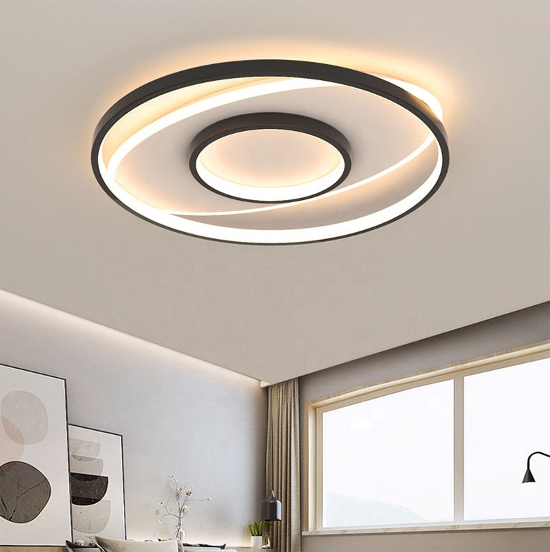 LED CHANDIER s dálkovým ovládáním Figurato, 120 W, 3 kruhy, chladné/horké/neutrální světlo, nestabilní, černé