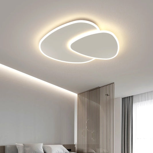 LED lustr s světlem dálkového ovládání, 98W, oválný, studený/horký/neutrální světlo, nestabilní, bílý