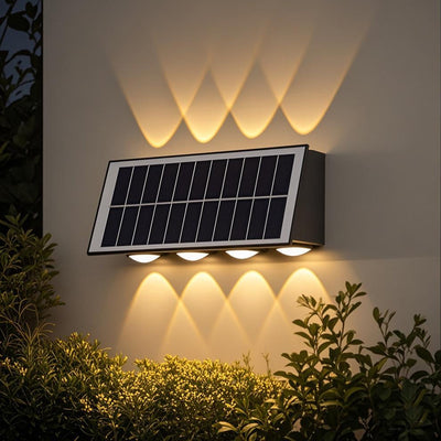 Nástěnné svítidlo Solaris Exterior LED, 8 světelných zdrojů, teplé světlo, černá