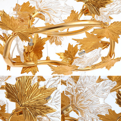 Moderní lustr, CM260/800GD, 8xE14, průměr 80 cm, zlatý, nastavitelná výška, kov a krystaly