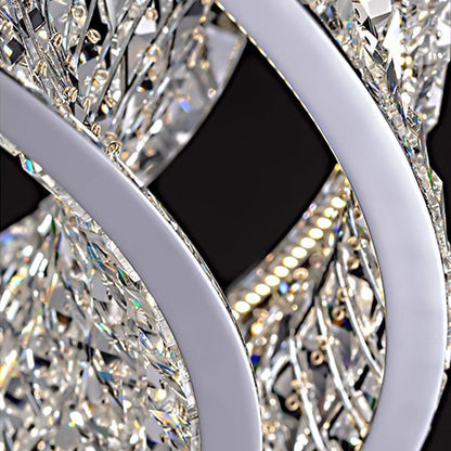 LED lustr s dálkovým ovládáním, LLC160/750X350GD, křišťál a kov, 71W, stmívatelný, nastavitelná výška, studené/teplé/neutrální světlo, luxusní osvětlení