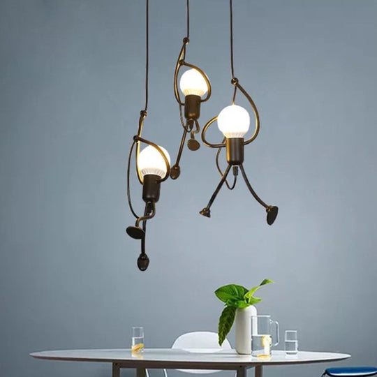 MODERNÍ Lustr, Kyvadlový typ, FANTASIA, Figurka, 3xE27, Nastavitelná výška, Černé Průmyslové Lustry Výchozí název Alessandro Design