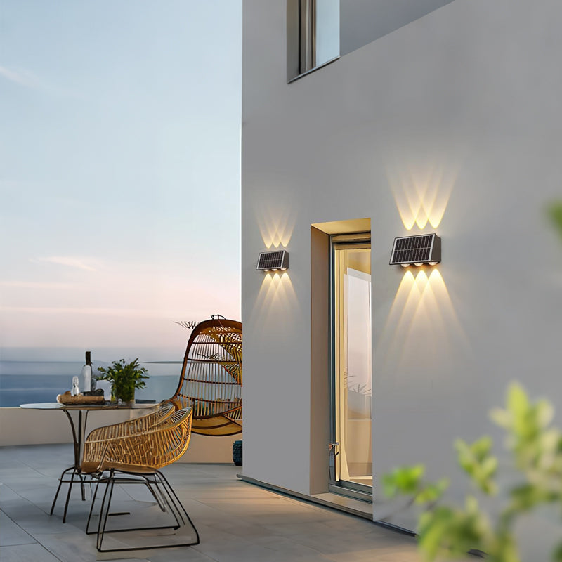 Nástěnné svítidlo Solaris Exterior LED, 8 světelných zdrojů, teplé světlo, černá