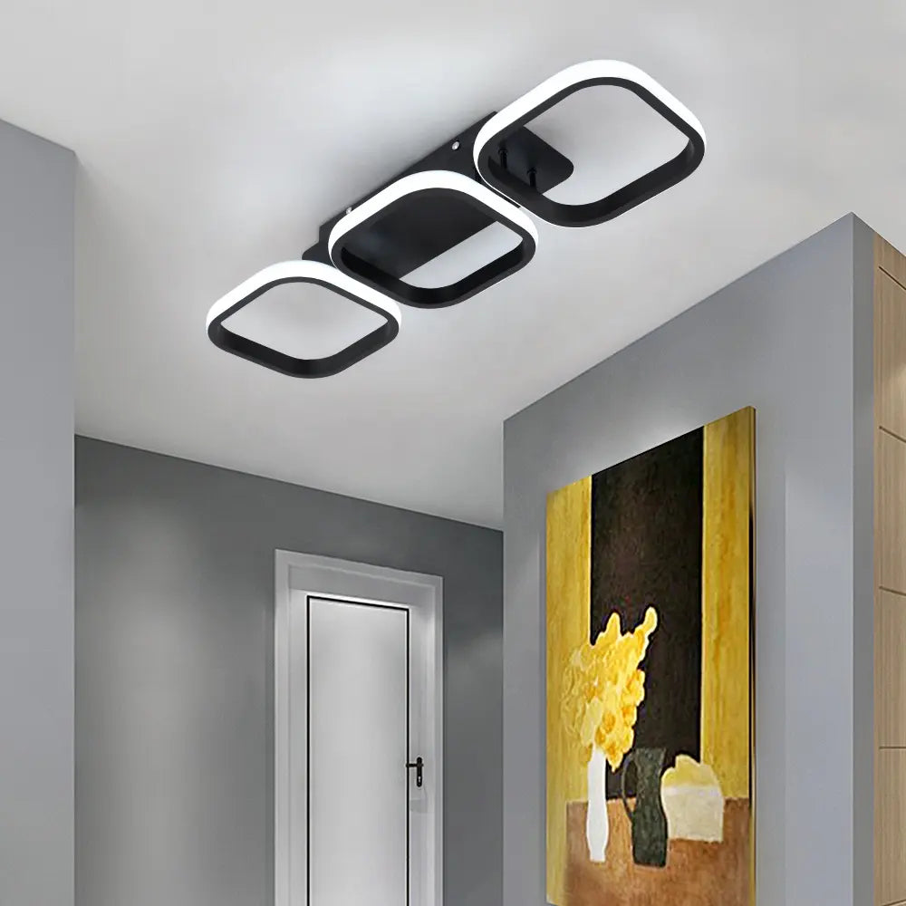 LED LED Vertex Grid Palal, 32W, 3 čtverce studené/horké/neutrální světlo, černá