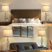 Veioza VZ212WH, 1x E27, kov a textil, bílá a zlatá