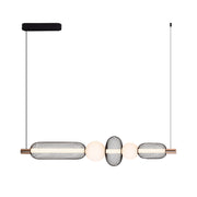 Závěsný LED lustr LM551/5BK, 28W, Světlo 3000/4000/6000K, Černý, Nastavitelná výška