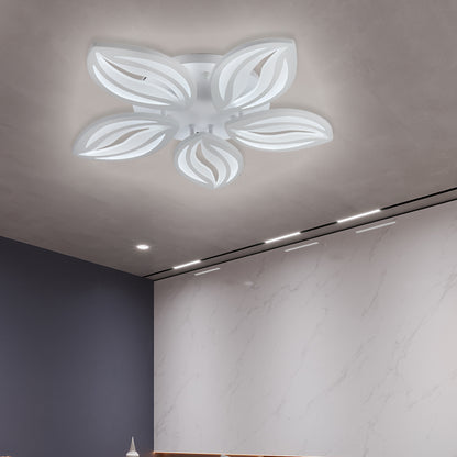 LED lustr s dálkovým ovládáním ORCHID 65W, 5 okvětních lístků, Studené/Teplé/Neutrální světlo, Stmívatelné, Bílá