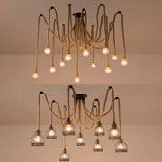 Vintage Lustr LV121/10BK, 10xE27, Rustikální, Struna a kov, 2x100cm, Černá Podpora Vintage Lustry Výchozí název Alessandro Design