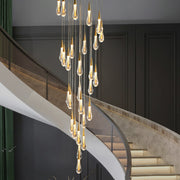 Závěsný křišťálový LED lustr, 60W Iustinian, Průměr 60cm, Nastavitelná výška, Zlato, Kov a Křišťál