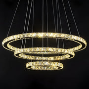 LED LED LUD LUMINIS, 78W, Crystal and Metal, 3 kruhy, dimable, nastavitelná výška, studená/horké/neutrální světlo, luxusní osvětlení