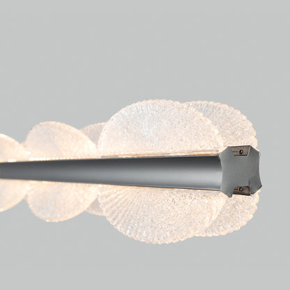 Závěsný LED lustr s dálkovým ovládáním ISOTTA 105W, Studené/Teplé/Neutrální světlo 3000K/4000K/6000K, Stmívatelné, Nastavitelná výška, Černá a stříbrná, Kov a Crystal