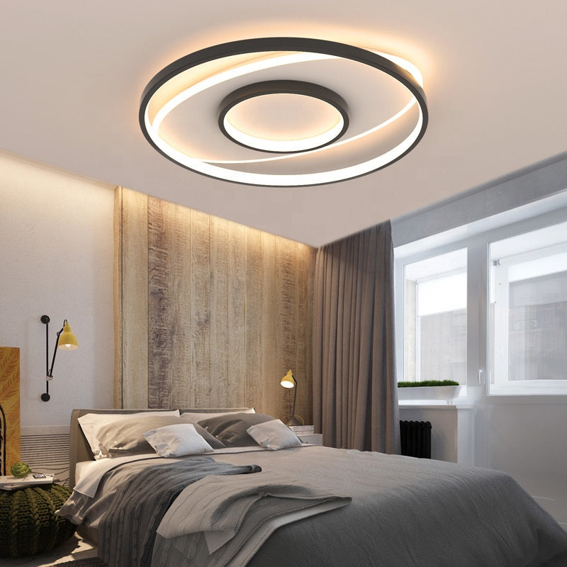 LED CHANDIER s dálkovým ovládáním Figurato, 120 W, 3 kruhy, chladné/horké/neutrální světlo, nestabilní, černé