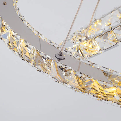 LED LED LUD LUMINIS, 78W, Crystal and Metal, 3 kruhy, dimable, nastavitelná výška, studená/horké/neutrální světlo, luxusní osvětlení