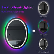 Kulaté LED zrcadlo, 70 cm, Celeste MotionGlow Marcello, RGB světlo, Bluetooth reproduktor, Demister System, Hodiny & Teploměr, Stmívatelné 70X70BTRGB