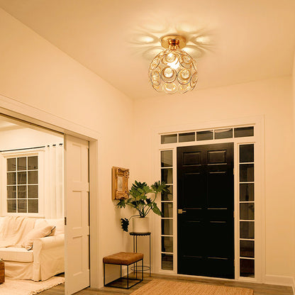 Lustr Vera, 1*E27, zlato, kov a křišťál