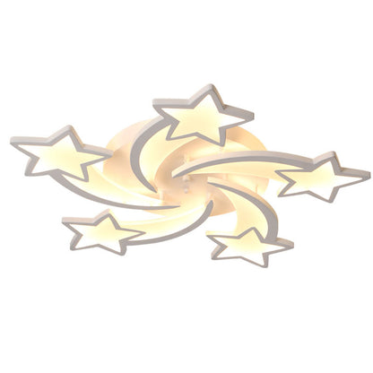 LED lustr s dálkovým ovládáním IPOMOEA 69W, 5 hvězdiček, Studené/Teplé/Neutrální světlo, Stmívatelné, Bílá