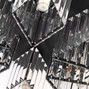 Sasha Moderní klasický lustr, LC117/5BK, 5x E27, kov a křišťál, černá, stínidlo
