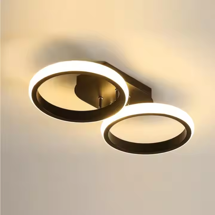 LED LED LED Elio Celio, 16W, 2 kruhy, studené/horké/neutrální světlo, černá