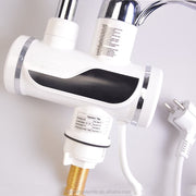 Elektrický kohoutek s okamžitým vytápěním vody, displejem teploty LED, vodorovný s dřezem/vanou, výkonem 3000 W, horká voda 30 ° C-60 ° C, bílá, Z007xdt