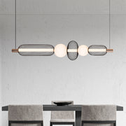 Závěsný LED lustr LM551/5BK, 28W, Světlo 3000/4000/6000K, Černý, Nastavitelná výška