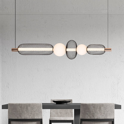 Závěsný LED lustr LM551/5BK, 28W, Světlo 3000/4000/6000K, Černý, Nastavitelná výška