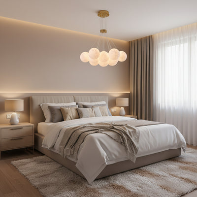 MODERN LOFT Lustr Bagliore, Globe, 9xE27, Nastavitelná výška, Zlatá
