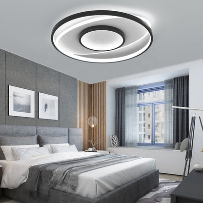LED CHANDIER s dálkovým ovládáním Figurato, 120 W, 3 kruhy, chladné/horké/neutrální světlo, nestabilní, černé