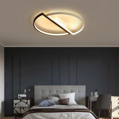 LED LED vektor Arcus, polokvění, 35W, kovový, oddíl, studené/horké/neutrální světlo, černé s bílým, moderním designem