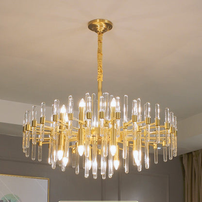 Křišťálový lustr CC850/620GD, 10xE14, 62X45cm, nastavitelná výška, lesklé zlato, elegantní design, kov a krystaly