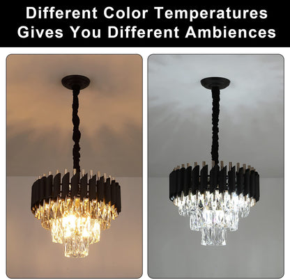 Crystal Chandier Versailles Petito 3xE14, průměr 30 cm, lesklý a černé zlato, nastavitelná výška