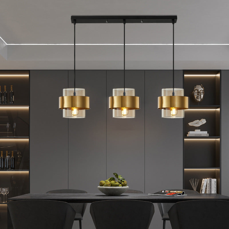 Závěsný lustr LC866/3LTN, 3XE27, nastavitelná výška, sklo a kov