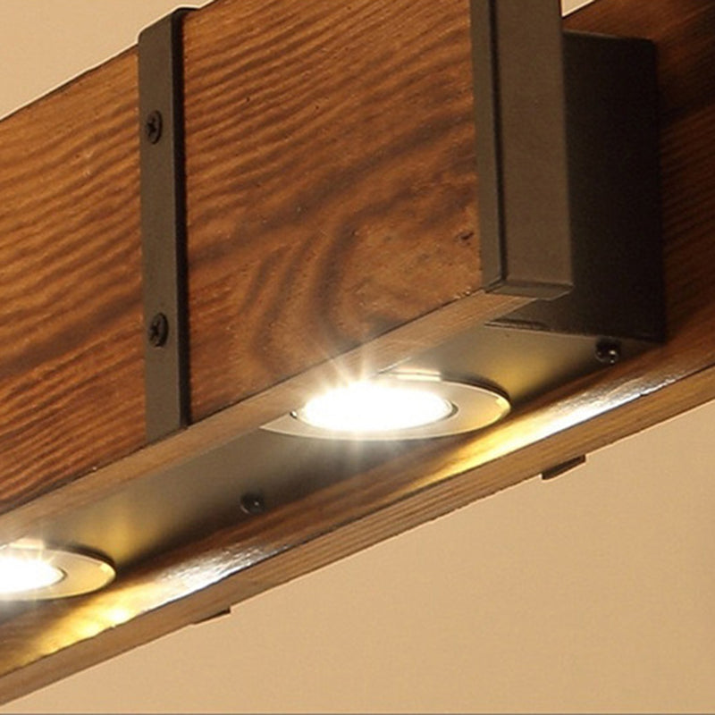 Vintage LED lustr LV565/4, 12W rustikální stodola, dřevo a kov, 100 cm, černý