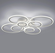 LED lustr s dálkovým ovládáním BETTY 130W, 8 kruhů, Studené/Teplé/Neutrální světlo, Stmívatelné, Bílá