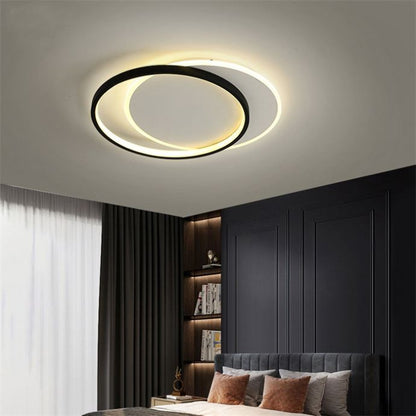 LED lustr s geometrií Chiara s dálkovým ovládáním, 120 W, 3 kruhy, studené/horké/neutrální světlo, nestabilní, černé