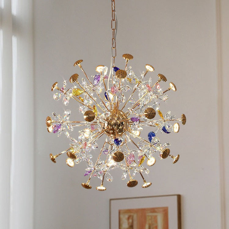 Křišťálový lustr CC372/500GD, 24xG4, zlato a krystaly, 52 cm, nastavitelná výška