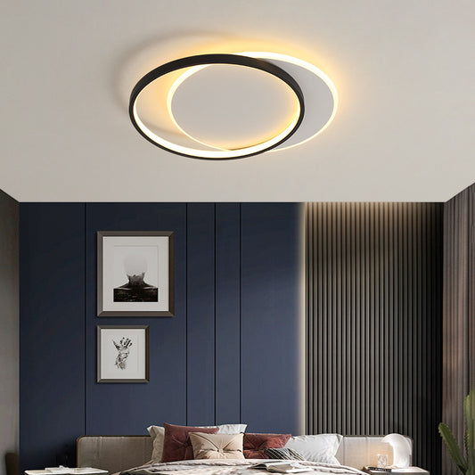 LED lustr s geometrií Chiara s dálkovým ovládáním, 120 W, 3 kruhy, studené/horké/neutrální světlo, nestabilní, černé