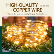 Lineární vánoční instalace se stříbrným drátem, teplé světlo, 2000 cm, 200 LED