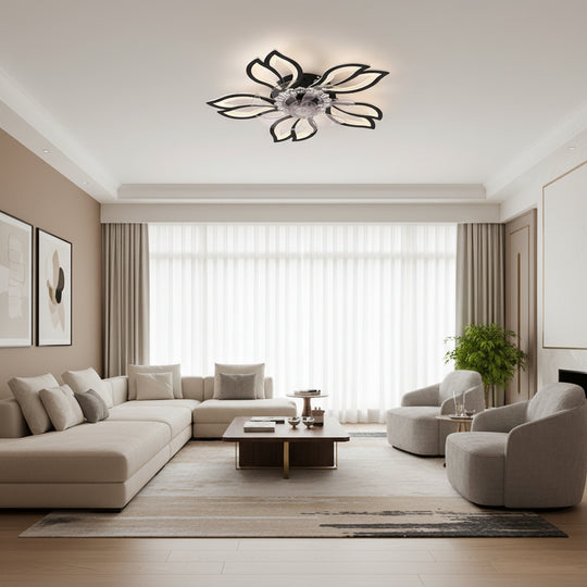 ANEMO Fan LED lustr s dálkovým ovládáním, 30W, D61cm, studené/neutrální/teplé světlo, černá