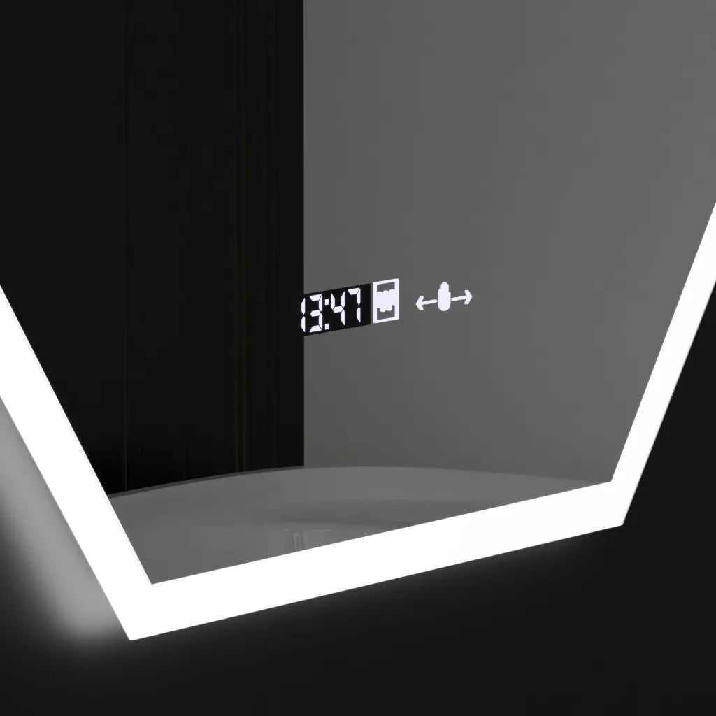 Mirror LED polygon 60x80cm hexaluce senzor pohybu pohybování Marcello dimable clock dezonční systém