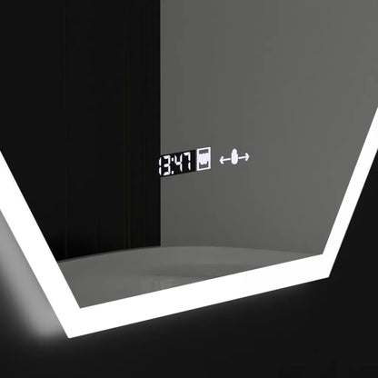Mirror LED polygon 60x80cm hexaluce senzor pohybu pohybování Marcello dimable clock dezonční systém