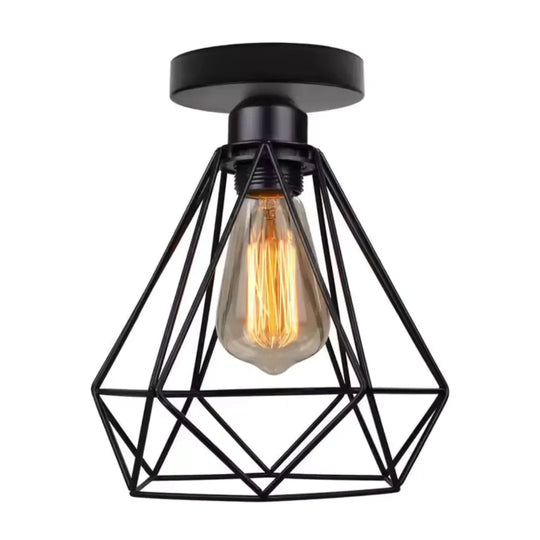 Lustr se stínidlem, GRACIE, Diamant, 1XE27, Černé průmyslové lustry Výchozí název Alessandro Design