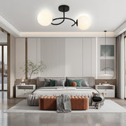 LED a křišťálový lustr ORBIT, 55cm, 2xE27, Globes, Black