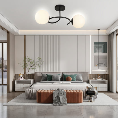 LED a křišťálový lustr ORBIT, 55cm, 2xE27, Globes, Black