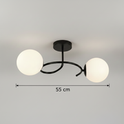LED a křišťálový lustr ORBIT, 55cm, 2xE27, Globes, Black
