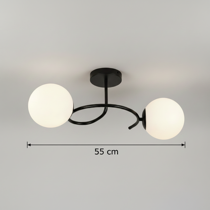 LED a křišťálový lustr ORBIT, 55cm, 2xE27, Globes, Black