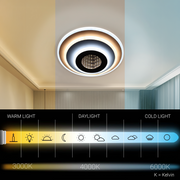 LED lustr NEXA ROTUND 3D 38W, studené/teplé/neutrální světlo, bílá