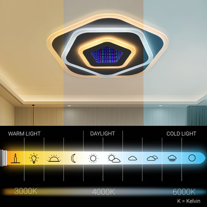 LED lustr NEXA 3D 40W, Průměr 23cm, Studené/Teplé/Neutrální světlo, Bílá